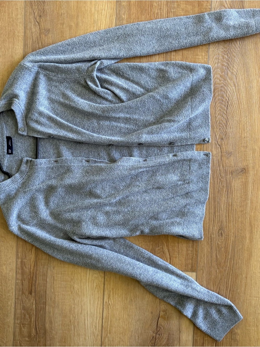 Gap Grey Crewneck Button Cardigan Sweater